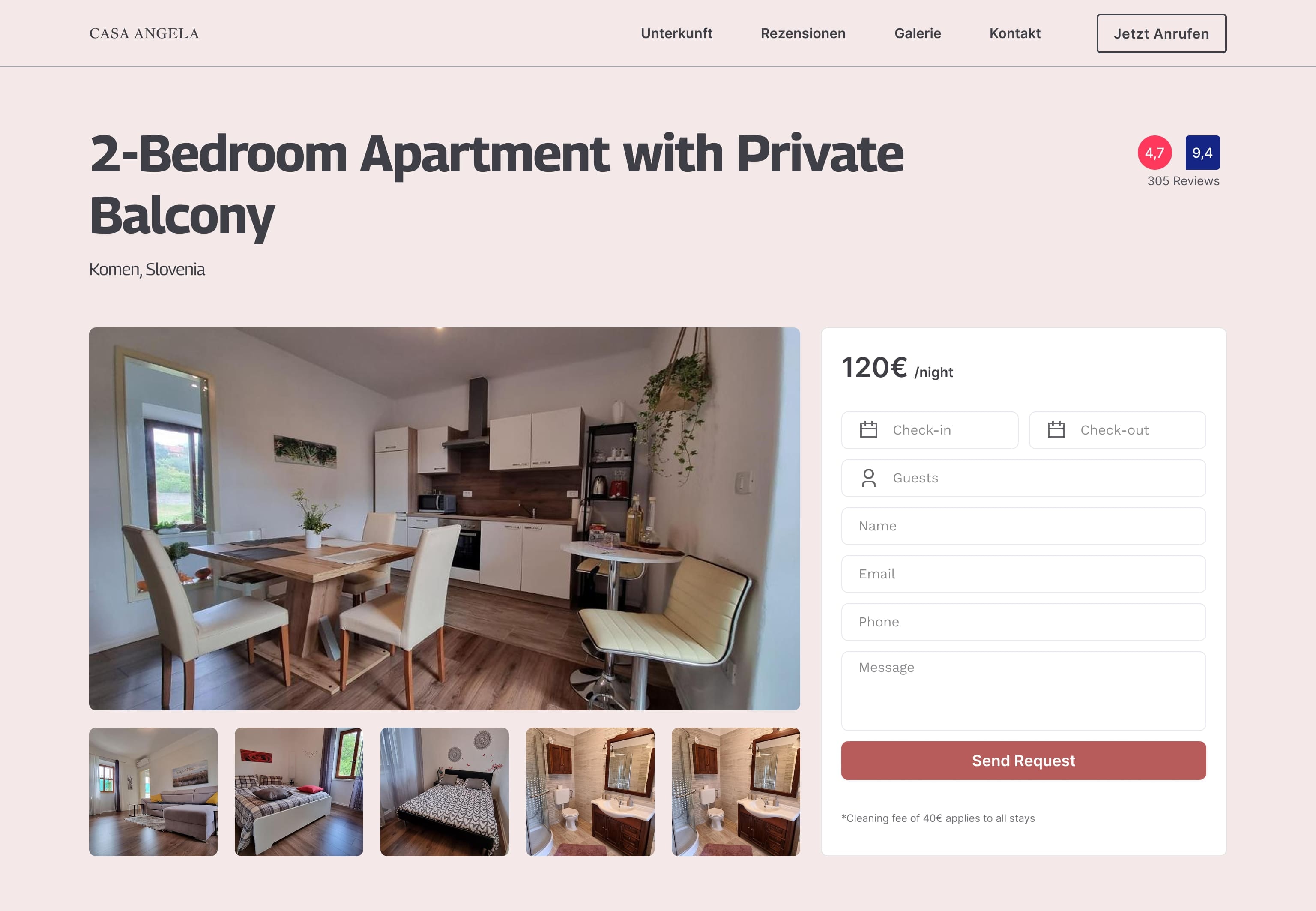 Website homepage mockup